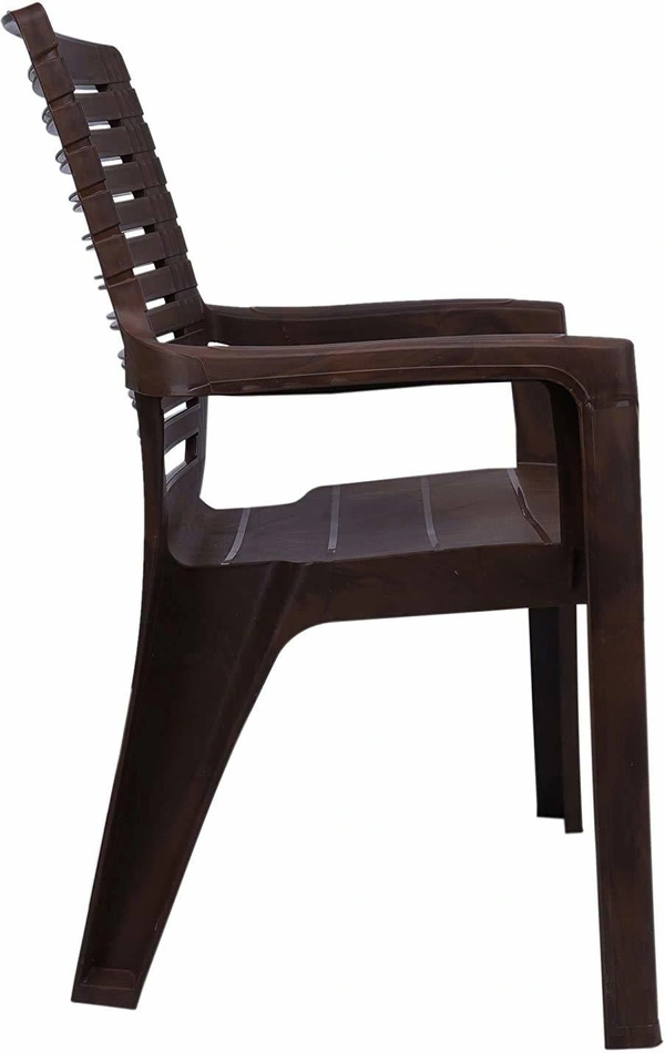 Restomatt Relax Plastic Outdoor Chair (Brown, Set of 2, Pre-assembled)