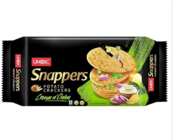 Unibic Snappers Cream N' Onion Potato Crackers -300g(4units ×75g)