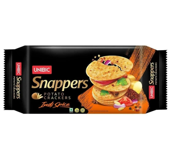 Unibic Snappers Indi Spice Potato Crackers -75g(Pack Of 4)