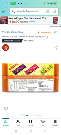 Unibic Cashew Badam Cookies 500gm