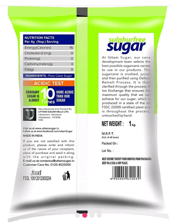 Uttam Sulphurfree Sugar 1kg