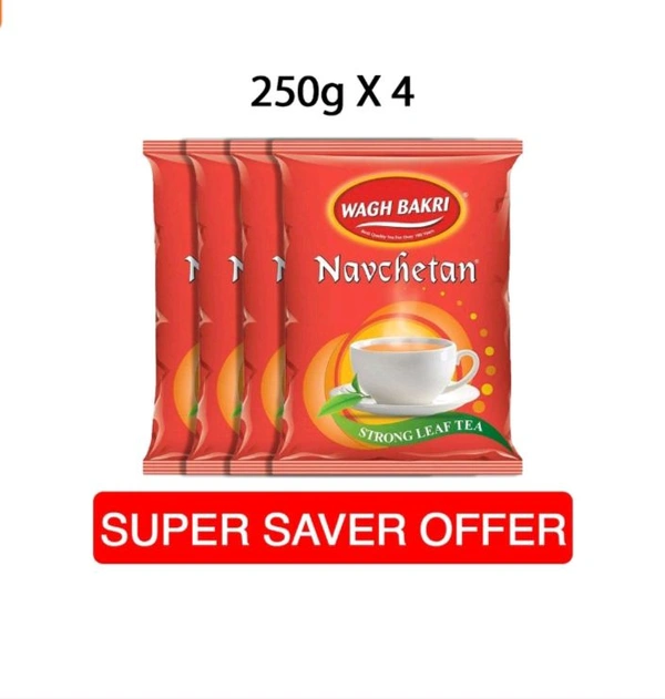 Wagh Bakri Navchetan Leaf  Tea -(250 ×4)gr