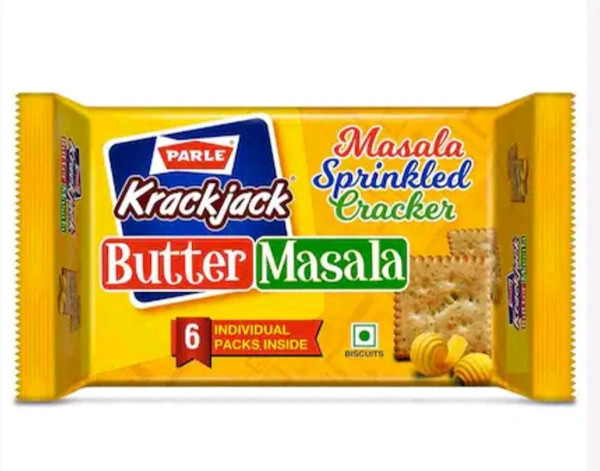 Parle Krack Jack Butter Masala Masala Sprinrled Eracrer 307.8g