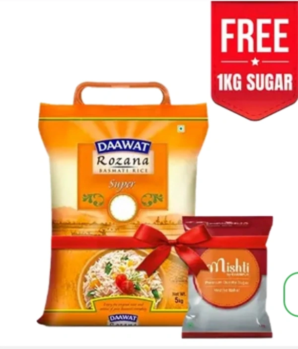 Daawat Rozana Rice 5kg +1 Kg Sugar