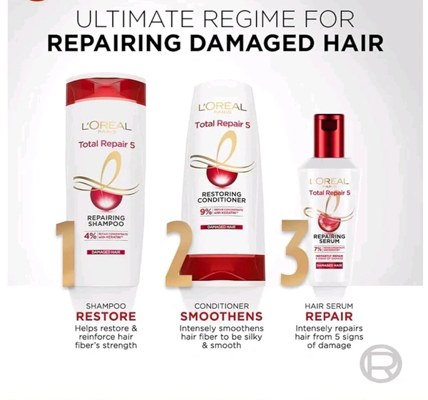 L'oreal Paris Total Repair 5 Shinning Shampoo -180ml
