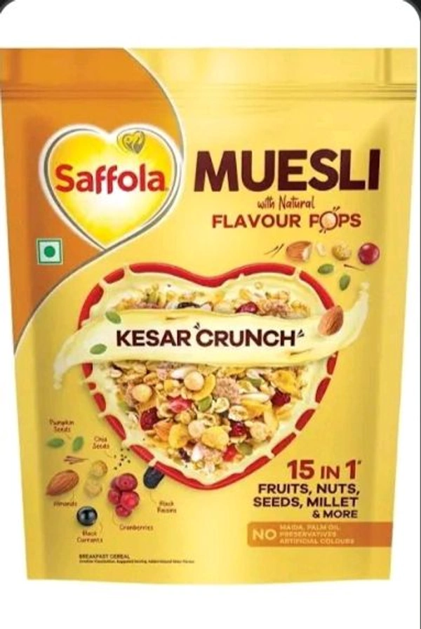 Saffola Muesli With Natural Flavour Pops Kesa Crunch 185 gm