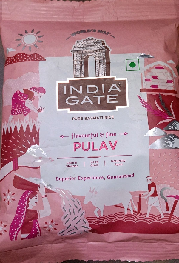 India Gate Pure Basmati Rice Pulav Flavourful & fine Superior Experience Guaranteed - 500 kg.