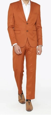 LIGHT ORANGE 2 PIECE SUIT - Bittersweet, 48