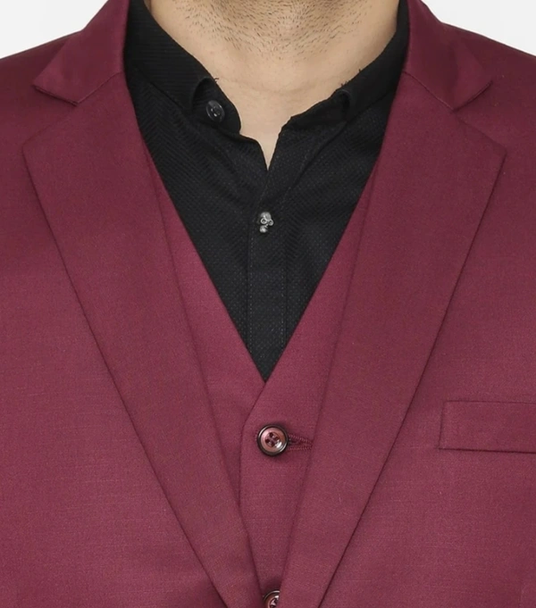 Mehroom 3 Piece Suit  - Maroon, 44