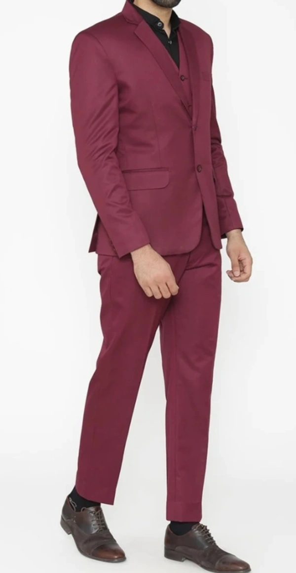 Mehroom 3 Piece Suit  - Maroon, 48