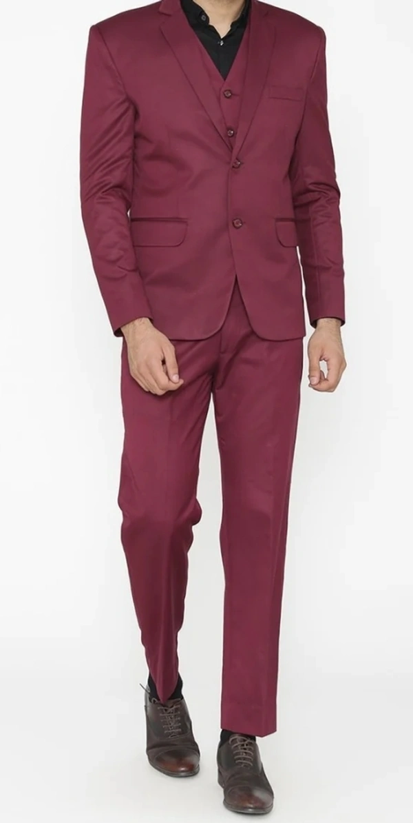 Mehroom 3 Piece Suit  - Maroon, 48
