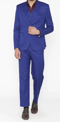 Royal Blue 3 Piece Suit - Blue, 34