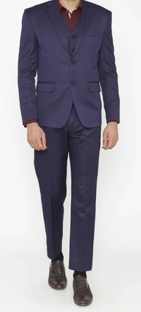 Navy Blue 3 Piece Suit - Deep Blue, 42