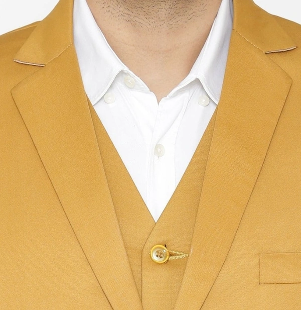 Mustard Yellow 3 Piece Suit  - Corn, 34