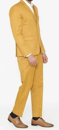 Mustard Yellow 3 Piece Suit  - Corn, 34