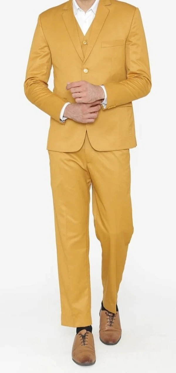 Mustard Yellow 3 Piece Suit  - Corn, 34