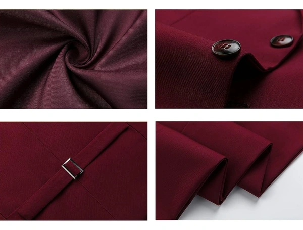 Mehroon 3 Piece Benstroke Suit - Merlot, 34