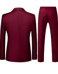 Mehroon 3 Piece Benstroke Suit - Merlot, 40