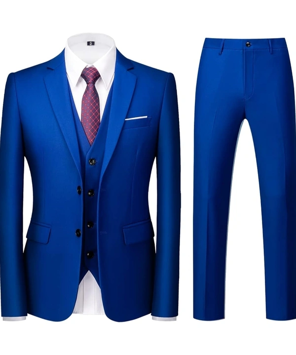 Royal Blue Benstroke 3 Piece Suit  - Blue, 44
