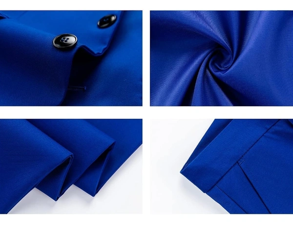 Royal Blue Benstroke 3 Piece Suit  - Blue, 46