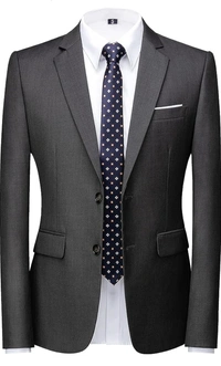 Mettalic Grey Benstroke 3 Piece Suit - Dorado, 40