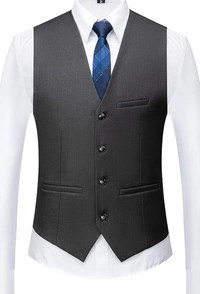 Mettalic Grey Benstroke 3 Piece Suit - Dorado, 40