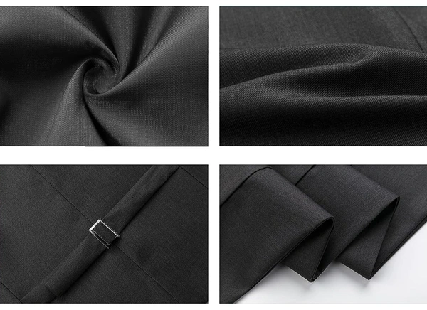 Mettalic Grey Benstroke 3 Piece Suit - Dorado, 48