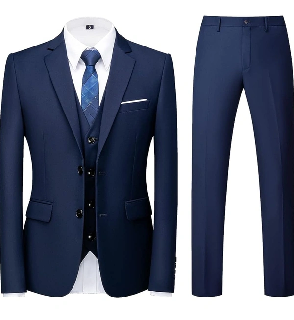 Navy Blue Benstroke 3 Piece Suit - Port Gore, 34