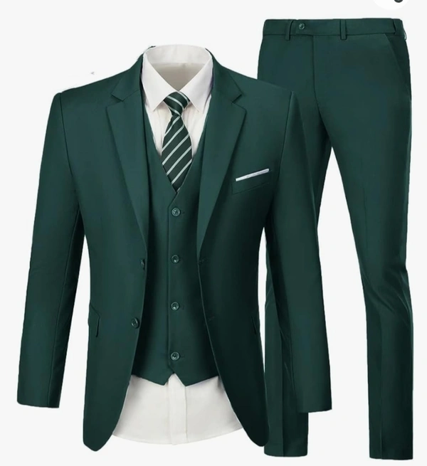 Bottle Green Benstroke 3 Piece Suit - Parsley, 40