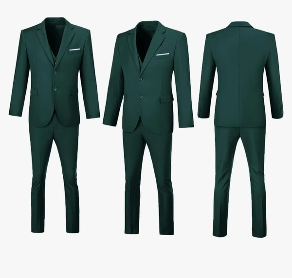 Bottle Green Benstroke 3 Piece Suit - Parsley, 42