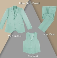 Sea Green Benstroke 3 Piece Suit - Mint Green, 44