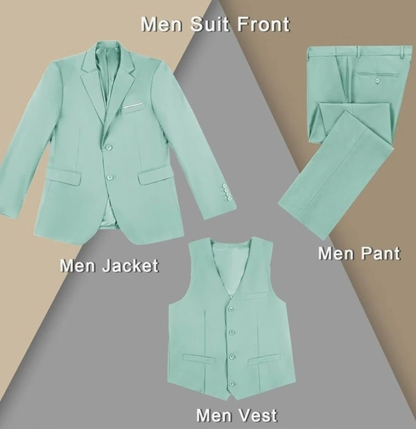 Sea Green Benstroke 3 Piece Suit - Mint Green, 44