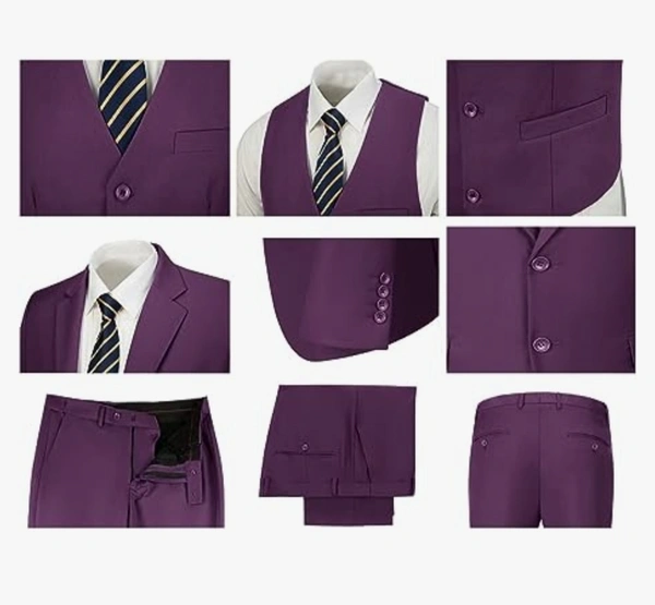 Wine Benstroke 3 Piece Suit - Clairvoyant, 48