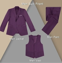 Wine Benstroke 3 Piece Suit - Clairvoyant, 48
