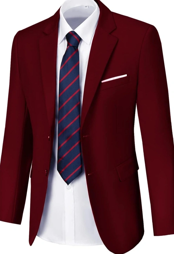 Mehroon Knitted Blazer  - Maroon, 34