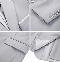 Light Grey Knitted Blazer  - Silver, 42