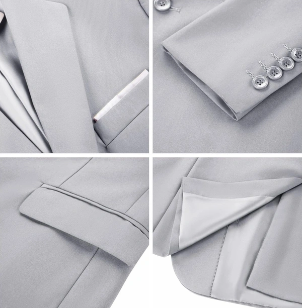 Light Grey Knitted Blazer  - Silver, 42