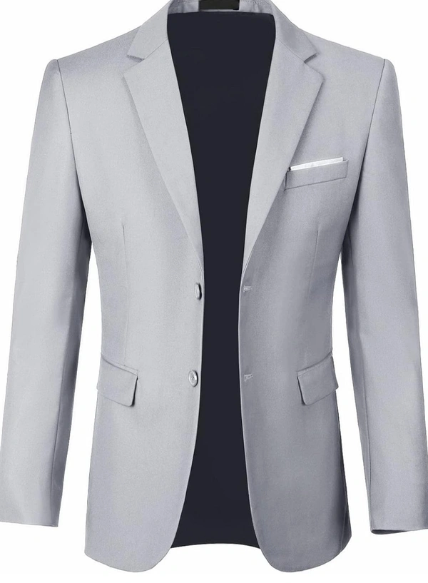 Light Grey Knitted Blazer  - Silver, 50