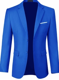 Royal Blue Knitted Blazer - Blue, 48