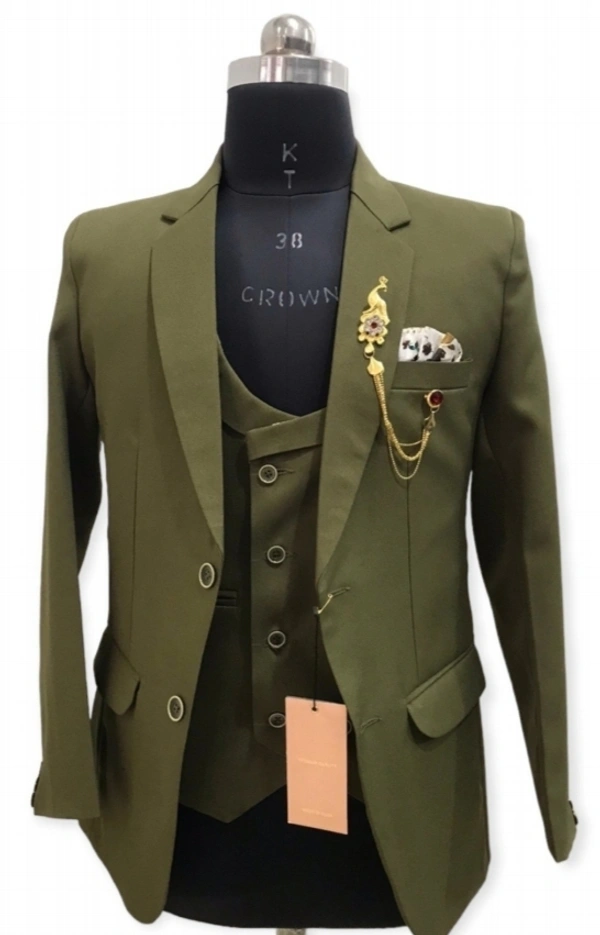 Mehandi Green 3 Piece Suit - Willow Grove, 34