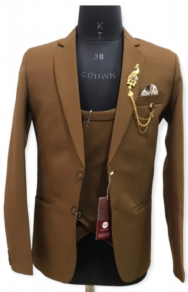 Brown 3 Piece Suit - Morocco Brown, 34