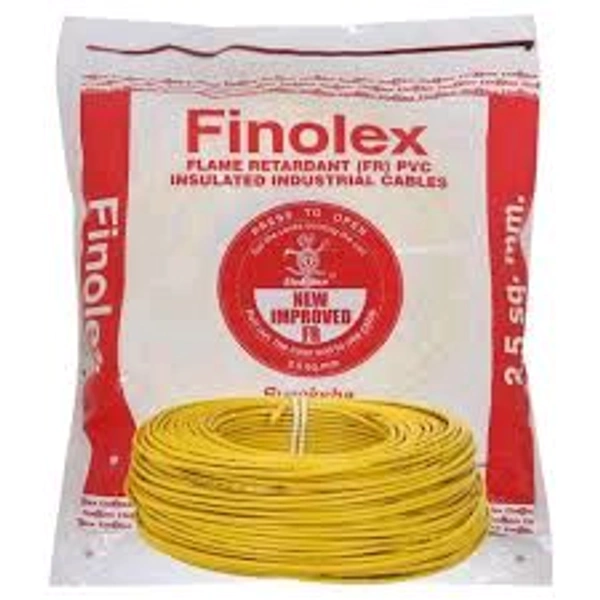 Finolex Wire 2.5 Sqmm 180 M FR PVC Housing Wire. - Yellow, 180 M