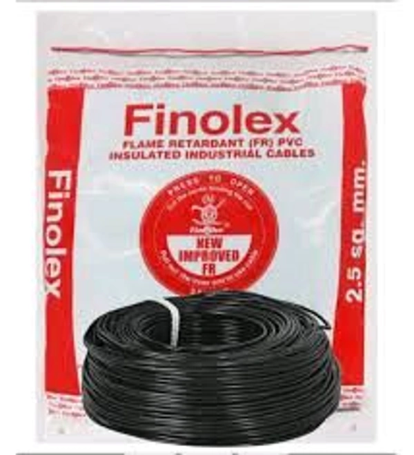 Finolex Wire 2.5 Sqmm 180 M FR PVC Housing Wire. - Black, 180 M