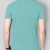 AUSK - Sky Blue Cotton Blend Regular Fit Men's T-Shirt ( Pack of 1 ) ( MAA TARA MARKET ) - S, M, L, XL XXL, SKY BLUE