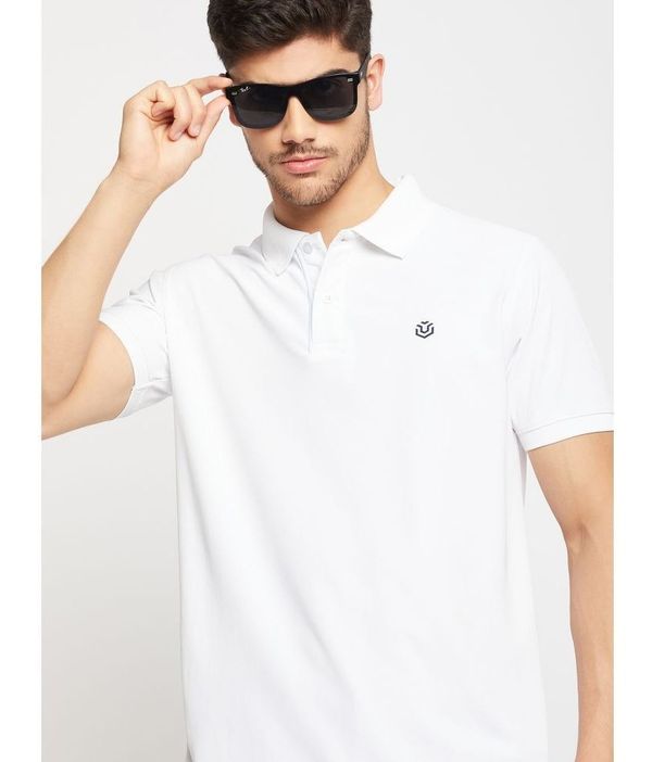 UNIBERRY - White Cotton Blend Regular Fit Men's Polo T Shirt ( Pack of 1 ) ( MAA TARA MARKET ) - S, M, L, XL , 2XL , 3XL, 4XL,, WHITE
