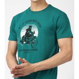 UrbanMark Men Regular Fit Round Neck Half Sleeves Graphic Print T Shirt-Green ( MAA TARA MARKET ) - S, M, L, XL, 2XL, Green Haze