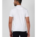 UrbanMark Men Half Sleeve Regular Fit All Over Printed Polo T Shirt-White ( MAA TARA MARKET ) - S, M, L, XL, 2XL, 3XL, Porcelain