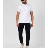 UrbanMark Men Half Sleeve Regular Fit All Over Printed Polo T Shirt-White ( MAA TARA MARKET ) - S, M, L, XL, 2XL, 3XL, Porcelain