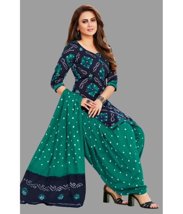 shree jeenmata collection - Unstitched Blue Cotton Dress Material ( Pack of 1 ) ( MAA TARA MARKET ) - RAMA BLUE