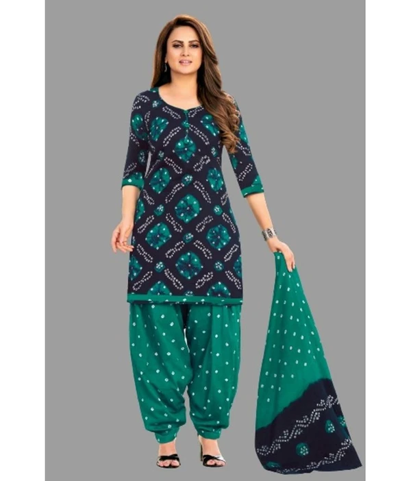 shree jeenmata collection - Unstitched Blue Cotton Dress Material ( Pack of 1 ) ( MAA TARA MARKET ) - RAMA BLUE